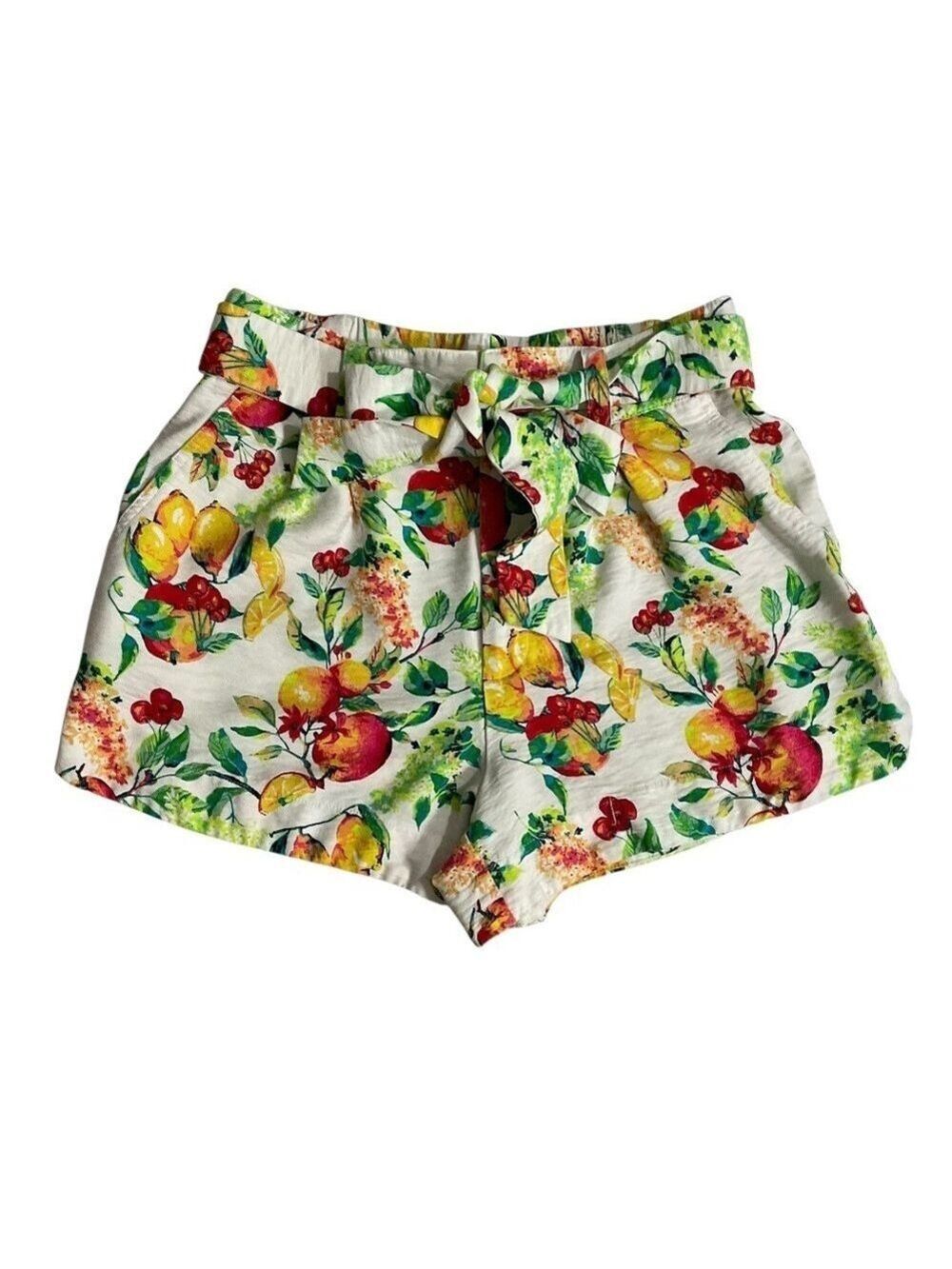 LC Lauren Conrad Fruit Print Paperbag Shorts Size Medium